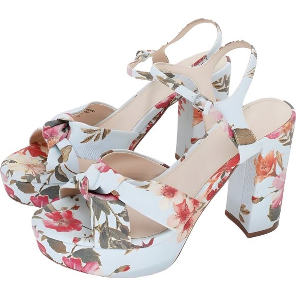 Marc Fisher Deren Women's Floral Platform Sandals Light Blue Women's US 7.5M - Picture 2 of 6
